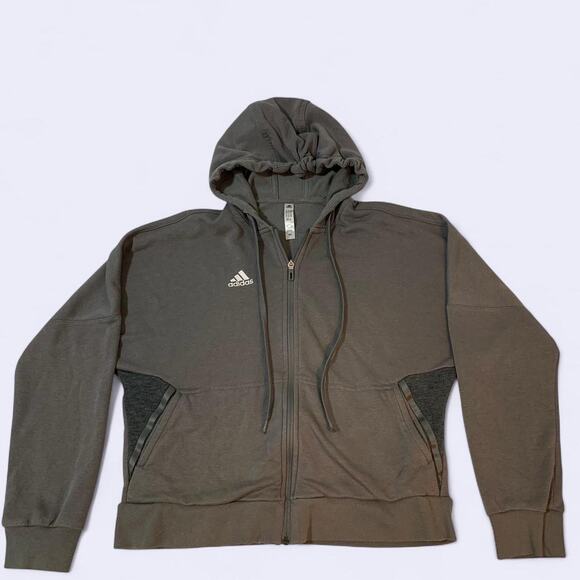 Adidas Grey Zip Up Hoodie Size Medium - Picture 1 of 7